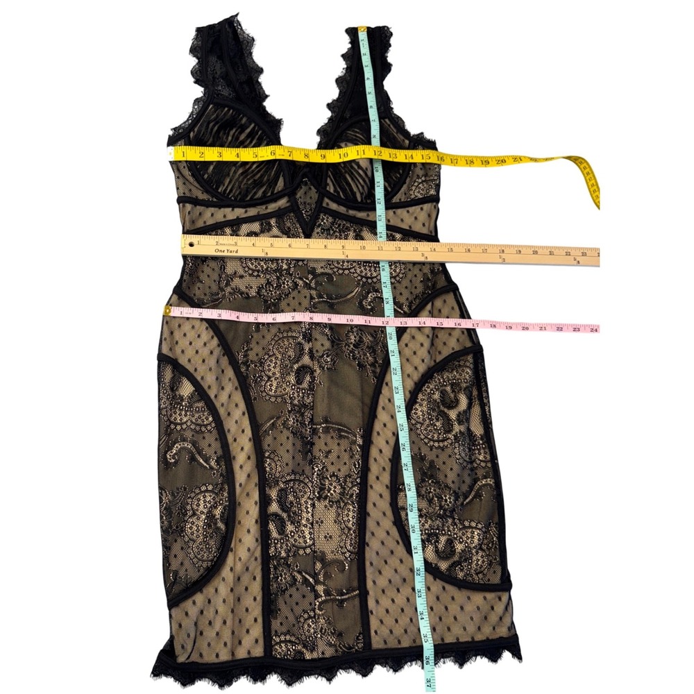 bebe Black Sheer Lace Midi Dress - Picture 8 of 16